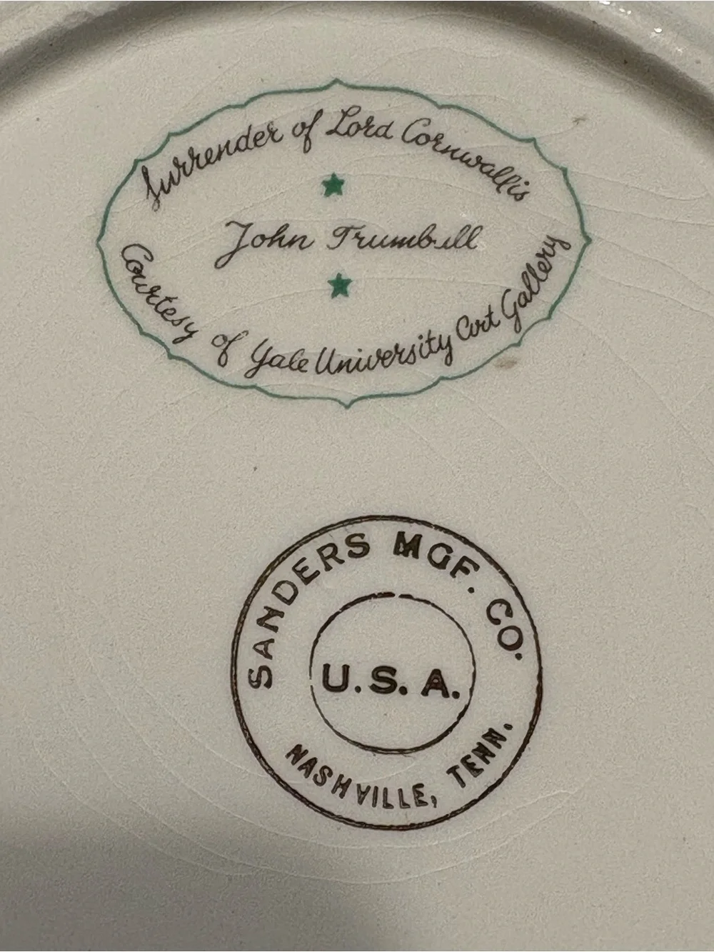 Vintage Sanders Mfg John Trumbull Revolutionary War Plates Set Declaration USA
